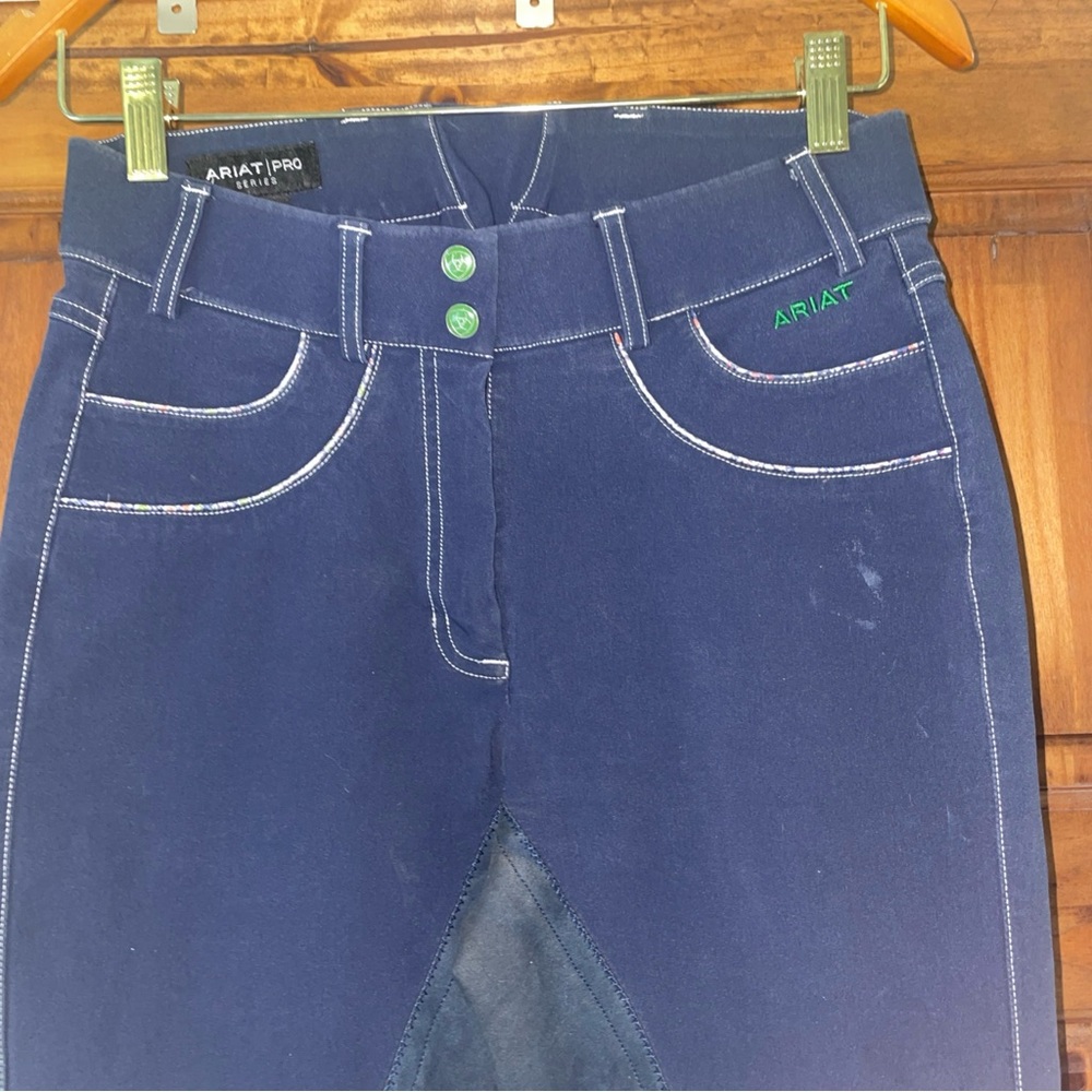 Ariat Pants Womens 28L Blue Pro Series Olympia Riding Breeches Knee Patch
